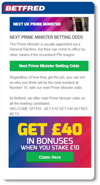 betting odds next prime minister|Odds on New Prime Minister for UK General Election 2024.